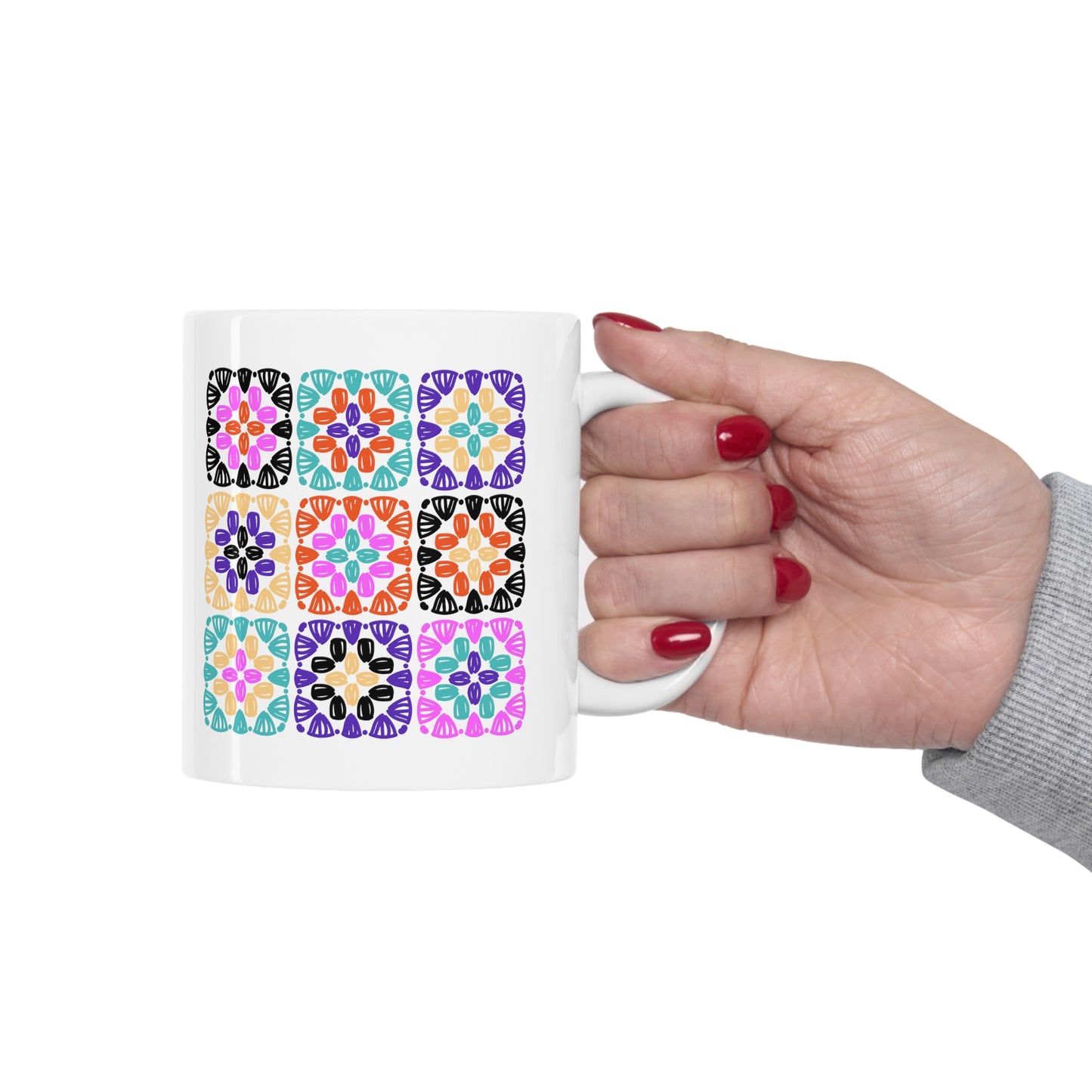 Granny Square Mug, Coffee Cup, Funny Coffee Cup, Crochet Gift, Mother's Day Gift