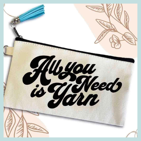 All You Need Is Yarn Small Canvas Pouch Bag