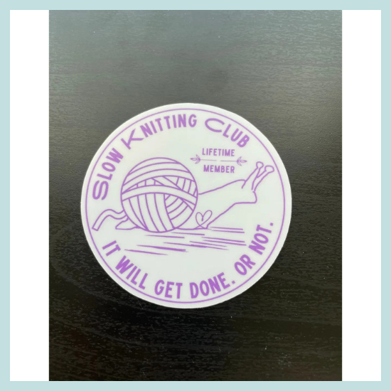 Slow Knitting Club Sticker