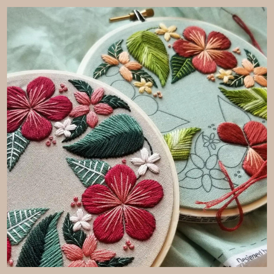 Embroidery Kit - Cozy Harvest Flowers