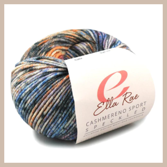 Wool/Cashmere Speckled yarn : Cashmereno Sport Speckled Yarn by Elle Rae