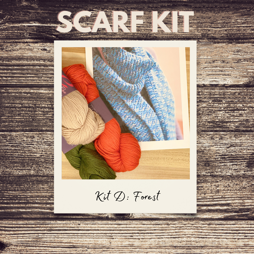 Knit Kit - Striped Garter Rib Scarf