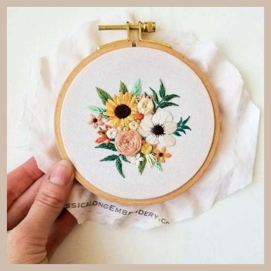 Embroidery Kit - Cozy Harvest Flowers