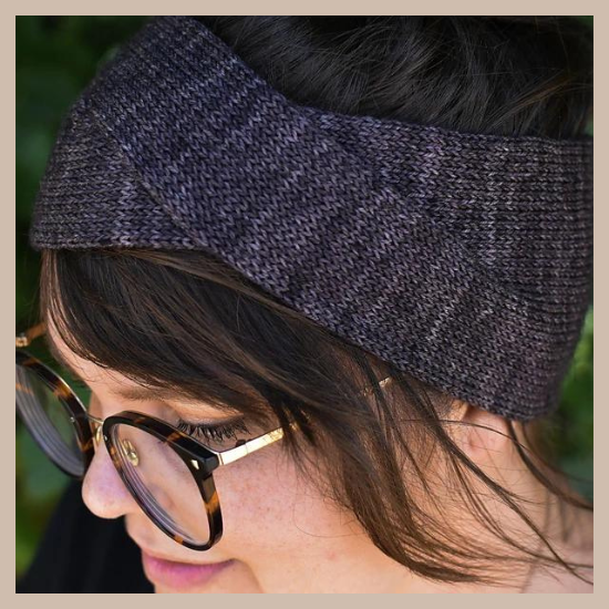 Knit Aurora Headband pattern by Pip & Pin Collective