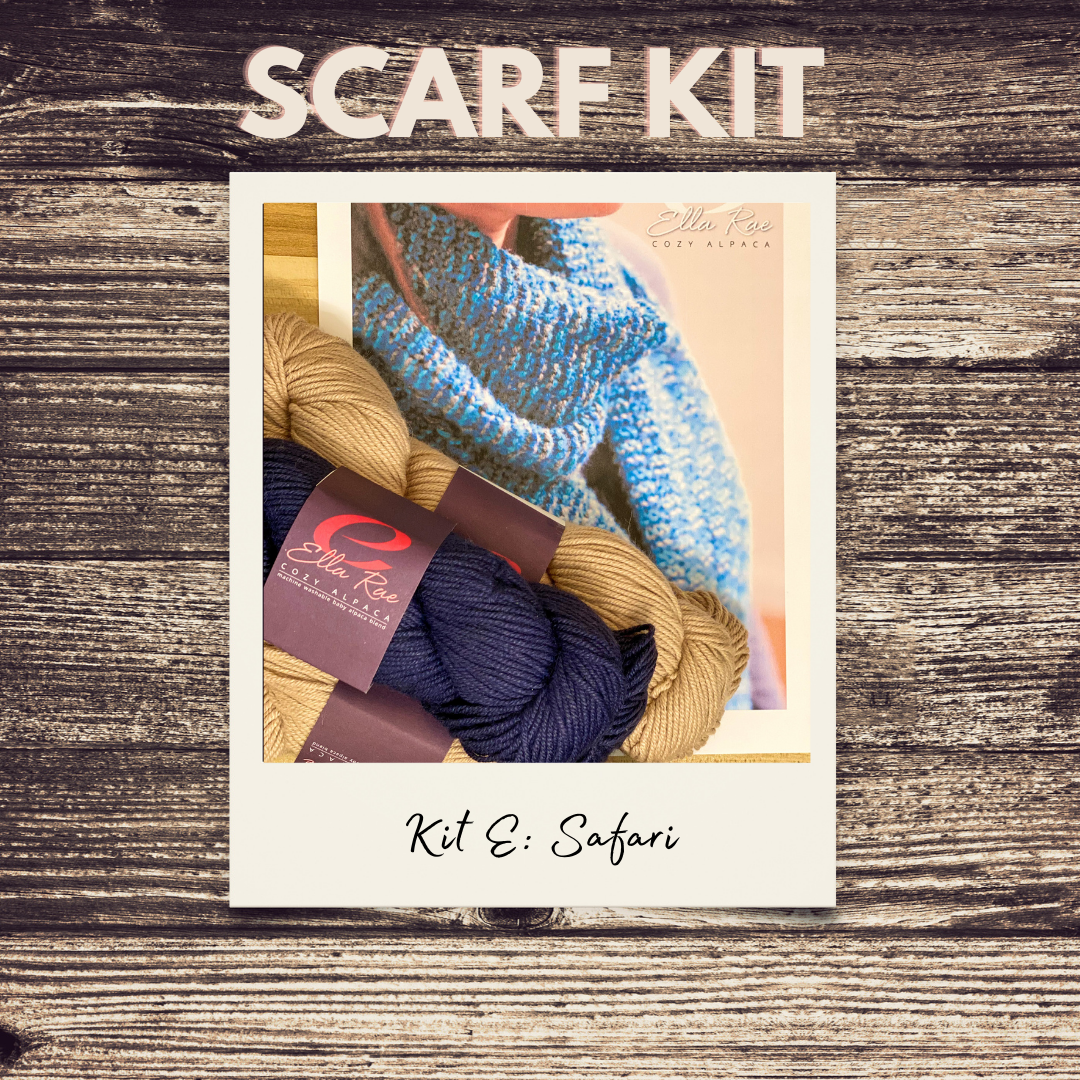 Knit Kit - Striped Garter Rib Scarf