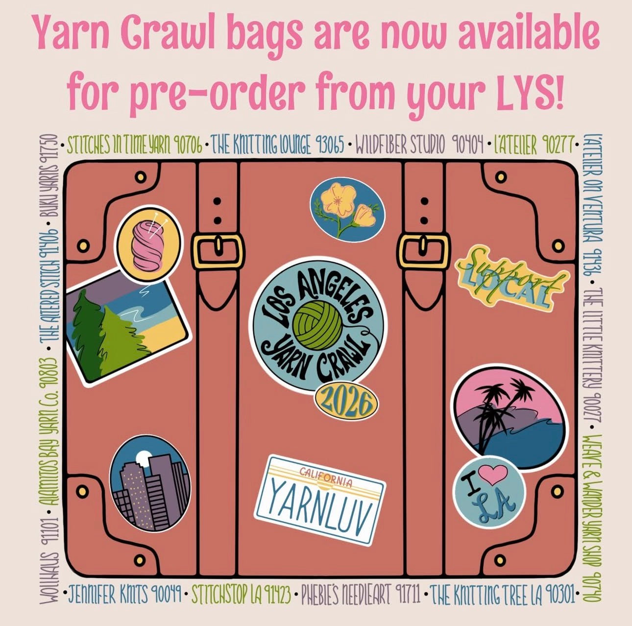 LA Yarn Crawl 2026 Tote (Pre-order)