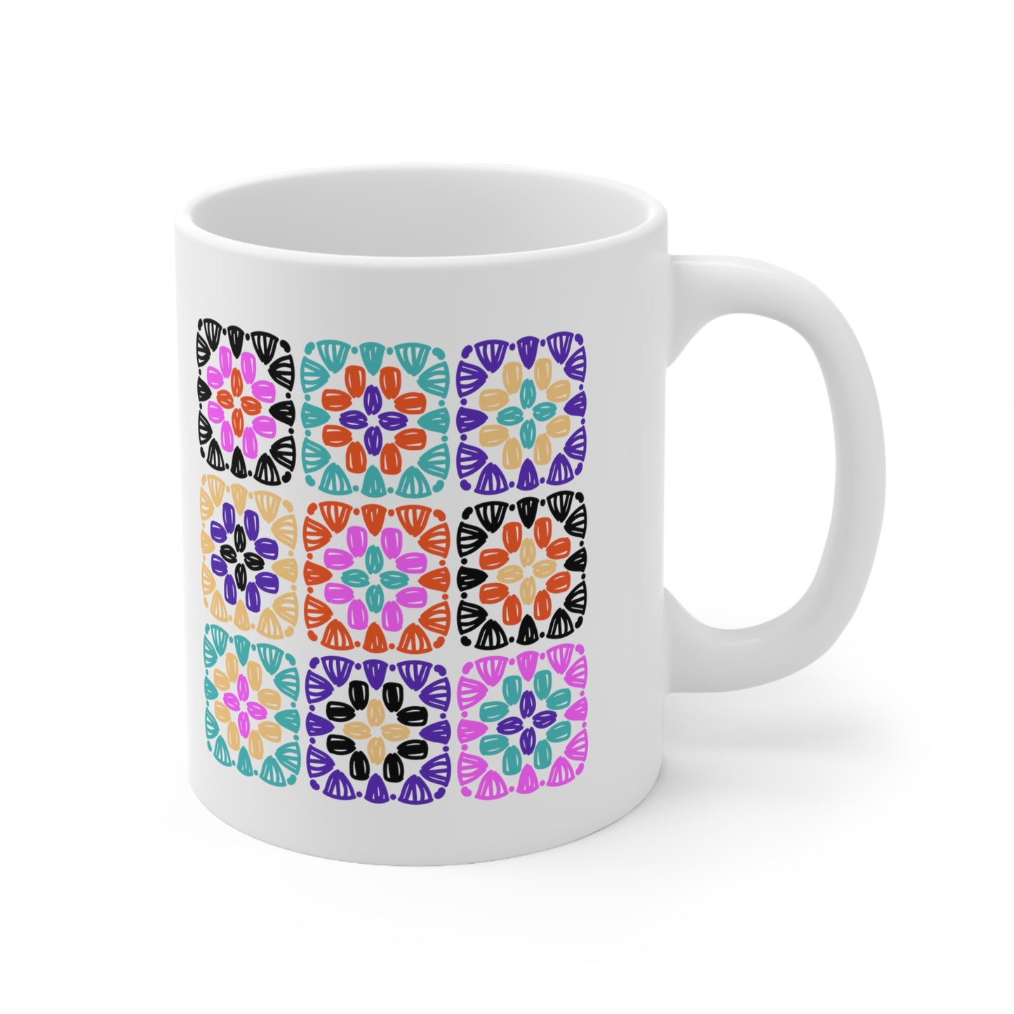 Granny Square Mug, Coffee Cup, Funny Coffee Cup, Crochet Gift, Mother's Day Gift