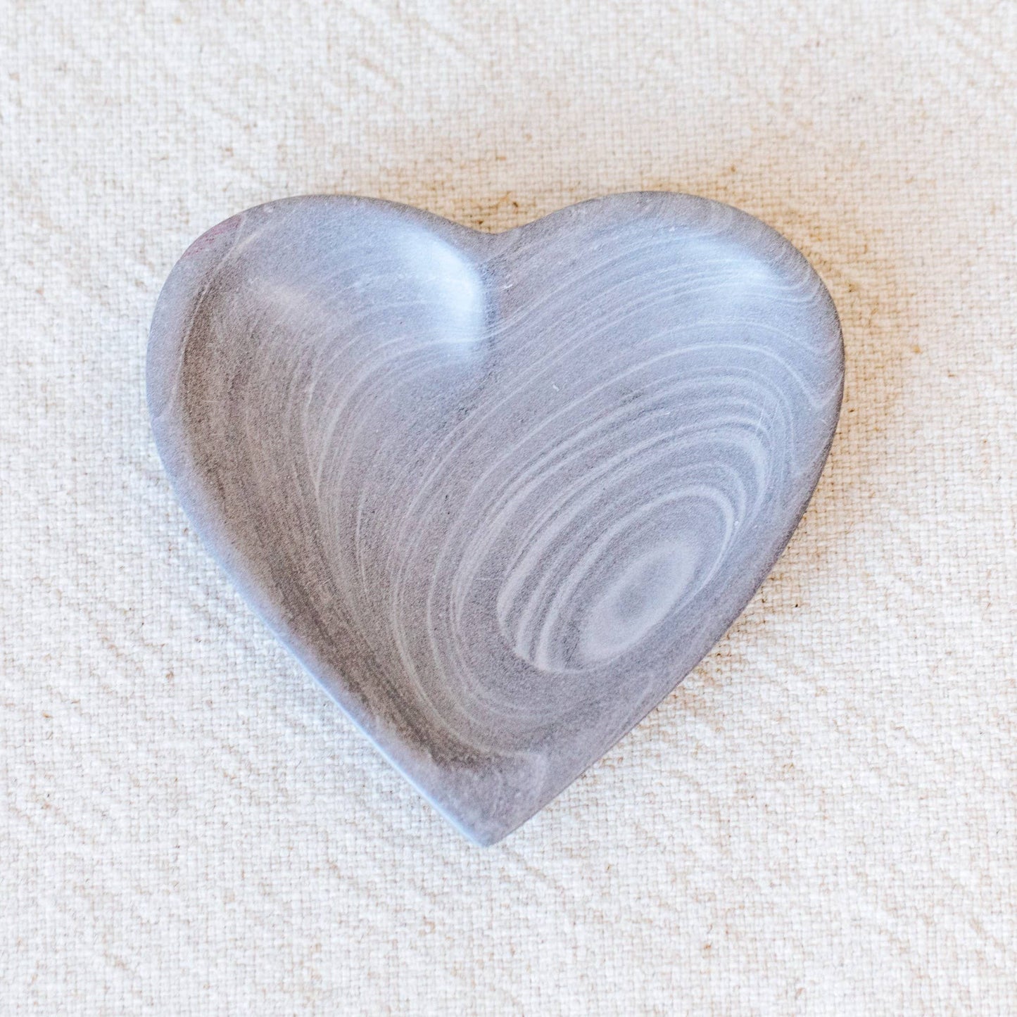 Soapstone Heart Dish: Storm