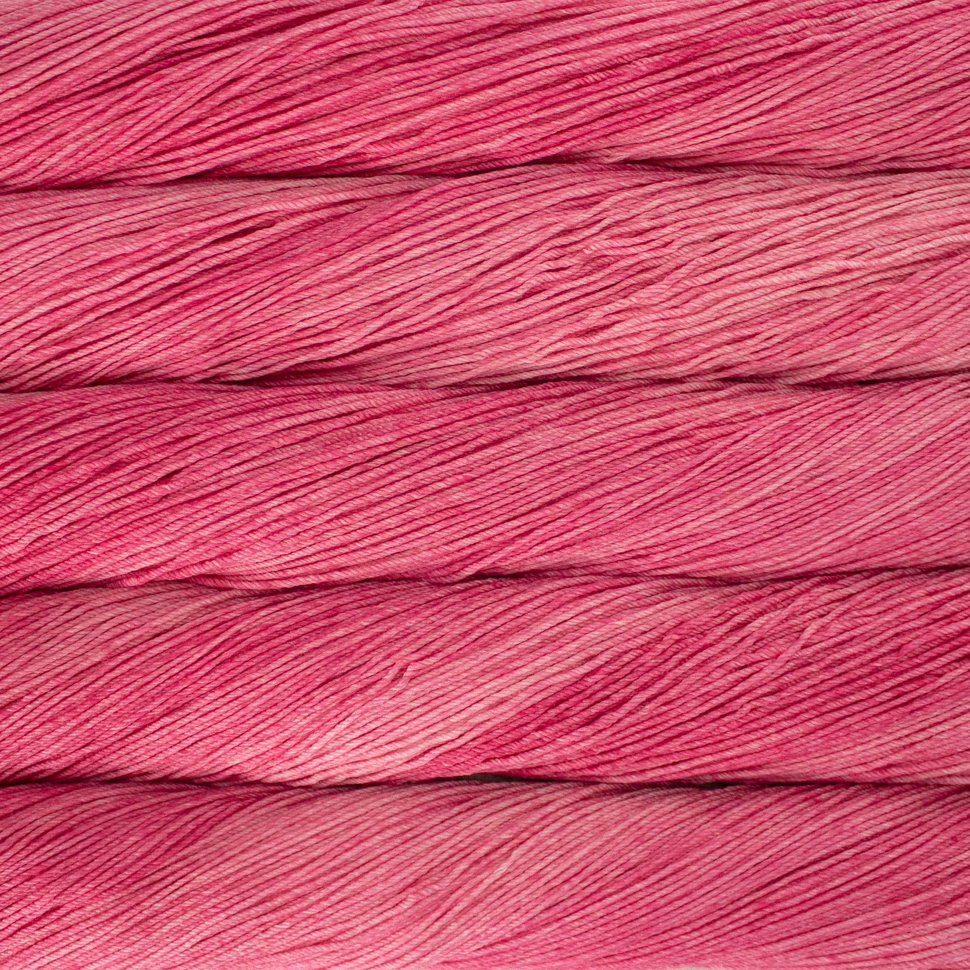 Close up of Malabrigo Arroyo Sport/DK yarn in Cactus Flower