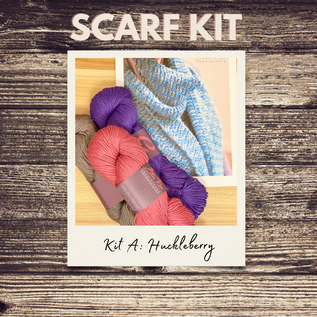 Knit Kit - Striped Garter Rib Scarf