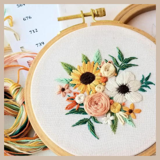 Embroidery Kit - Cozy Harvest Flowers – The Knitting Lounge