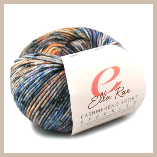 Cashmereno Sport Speckled Yarn by Elle Rae