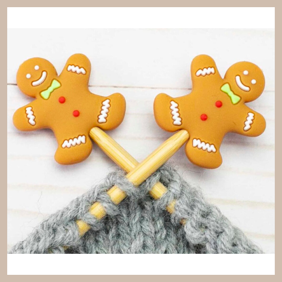 Gingerbread Man Knitting Needle holders | Gingerbread Stoppers
