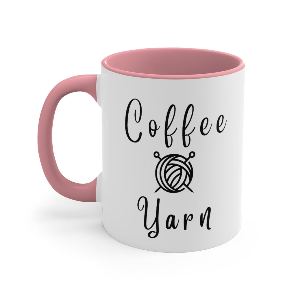 Cozy up with your favorite hot beverage and your favorite yarn with this funny coffee mug. All you need is yarn and coffee.  Great for your knitting or crochet or crafter friends.  They will love this coffee mug gift.