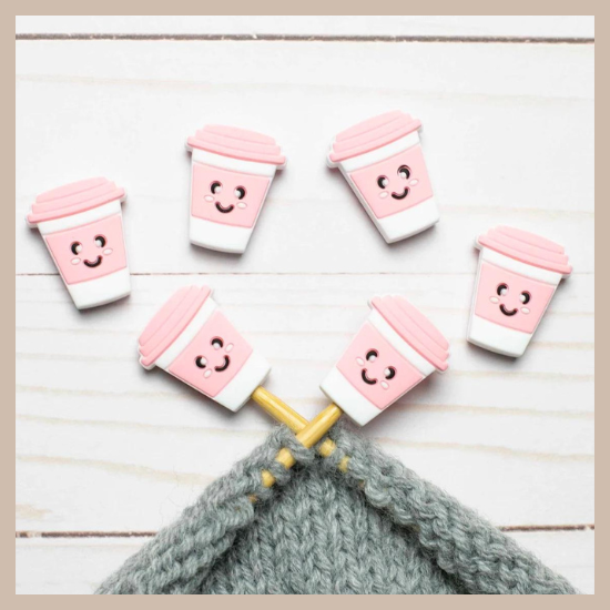Knitting Needle holders  Pink Coffee Cup Stoppers – The Knitting