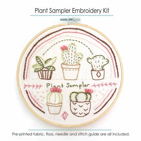 Embroidery kit for plant lovers.  Do you love plants or know someone who does... this is the perfect gift for them. Embroidery different plants and hang on the wall or your desk. This is a super cute and modern embroidery kit. 