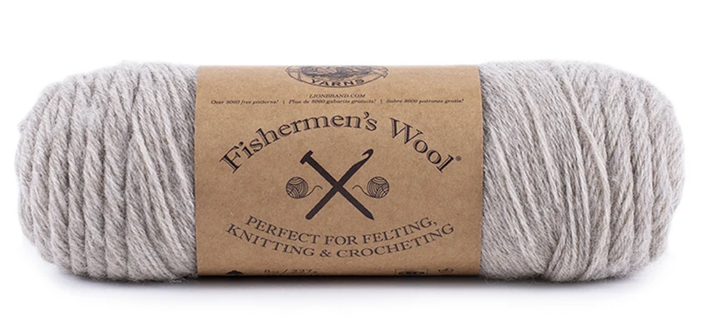 Lion Brand Fishermen's Wool Yarn - Brown Heather, 465 yds
